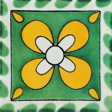 Mexican Clay Tile Trebol Verde 1121